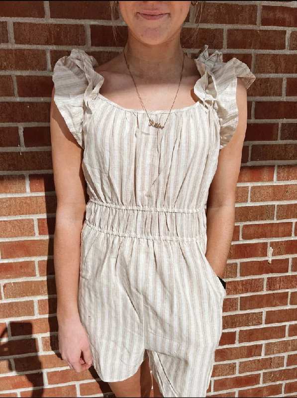 Neutral Striped Romper