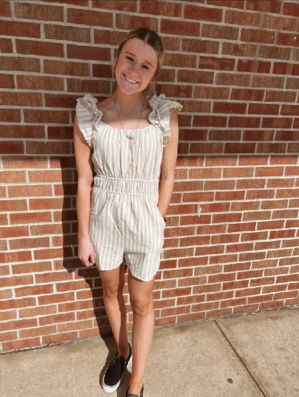 Neutral Striped Romper