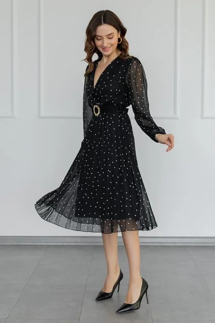 Polka Dot Chiffon Dress REF : BDW065ELB0013100