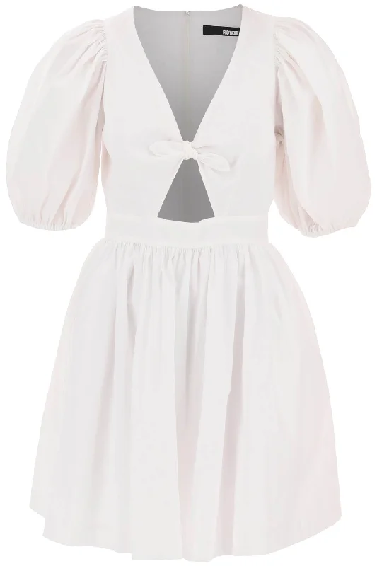 Rotate mini dress with balloon sleeves and cut-out details 112335400 BRIGHT WHITE