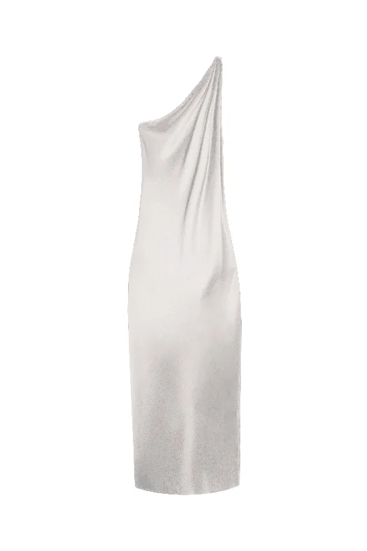 Single Shoulder Cone Dress - Natural