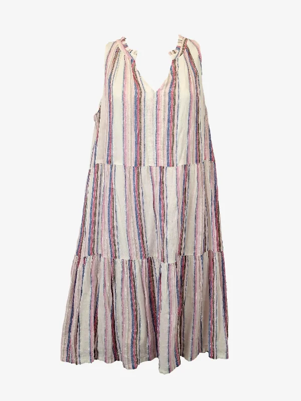 Tommy Bahama String Of Silver Summer Midi Dress Size S