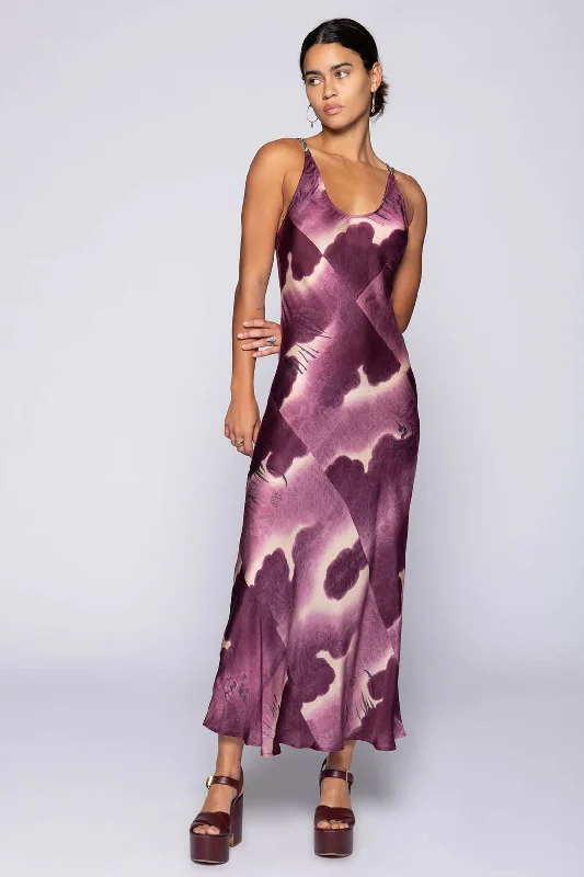 Ubud Bias Maxi Dress - Plum