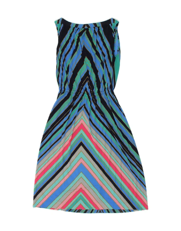 VINTAGE Womens Sleeveless Sheath Dress IT 44 Medium Multicoloured Striped