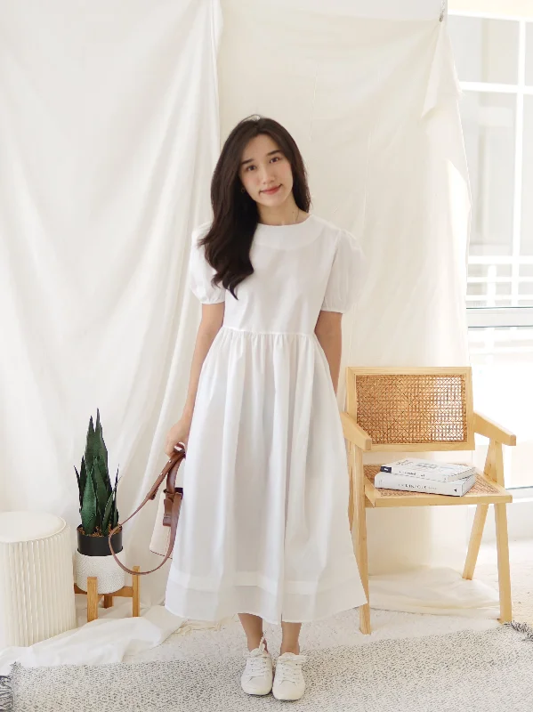 White Puffy Long Dress