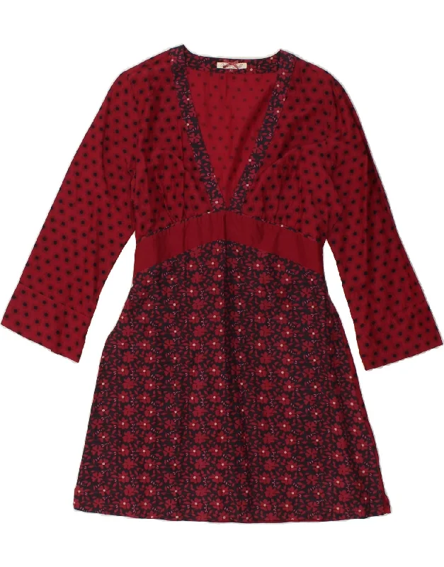 WHITE STUFF Womens 3/4 Sleeve A-Line Dress UK 12 Medium  Red Spotted