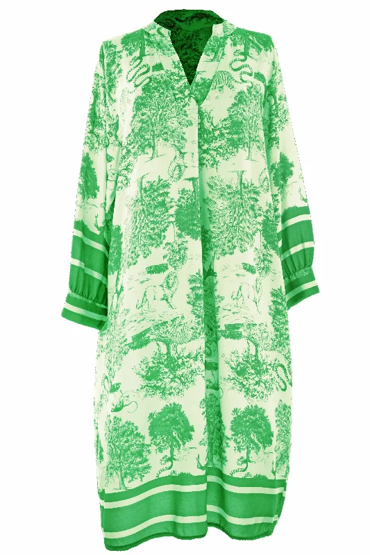 Wildlife Print Midi Dress