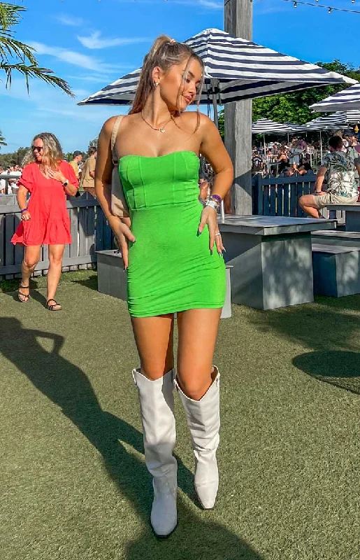 Adored Green Strapless Mini Dress