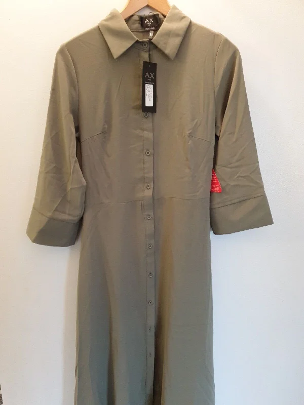 AX Paris Khaki Midi Shirt Dress Size 10****Ref V364