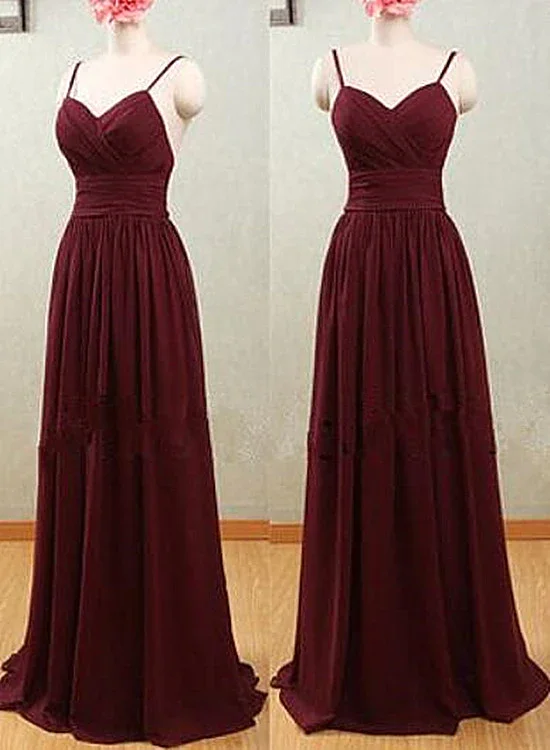 Beautiful Chiffon Straps Sweetheart Long Party Dress , Cute Party Dress  gh419