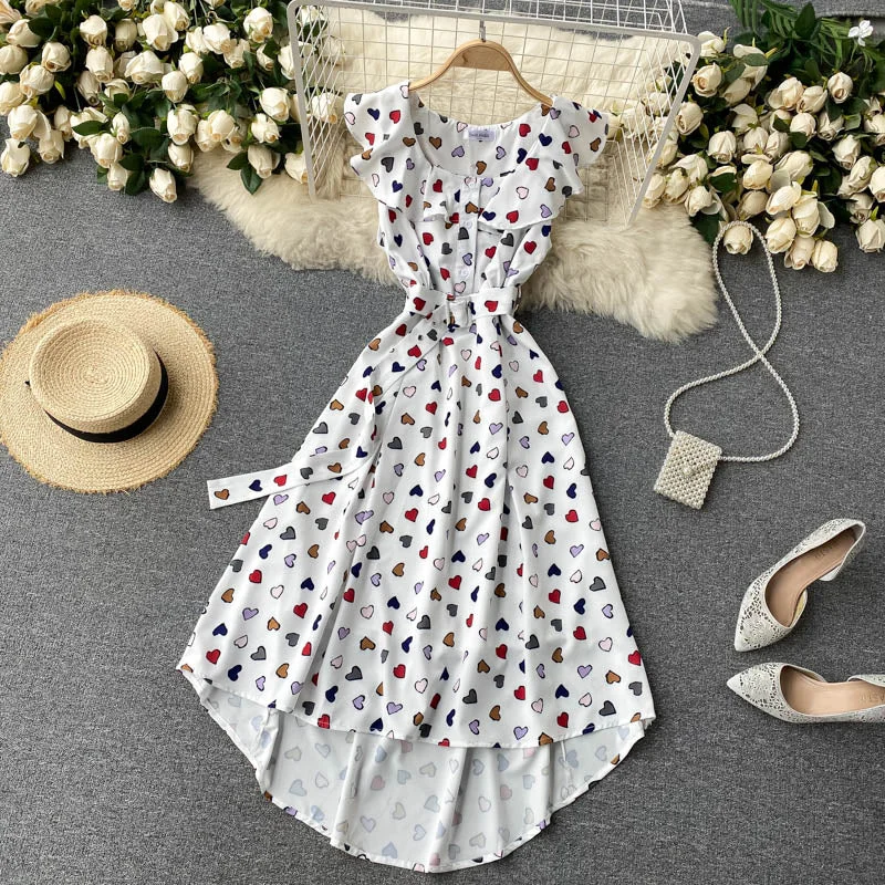 Cute A line high low dress fashion dress  636