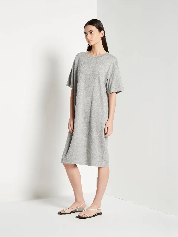 JHL Box T Dress (Cotton Cashmere) Grey Marle