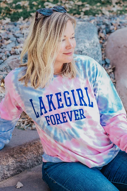 Ringspun Tie Dye Long Sleeve Tee in Pink