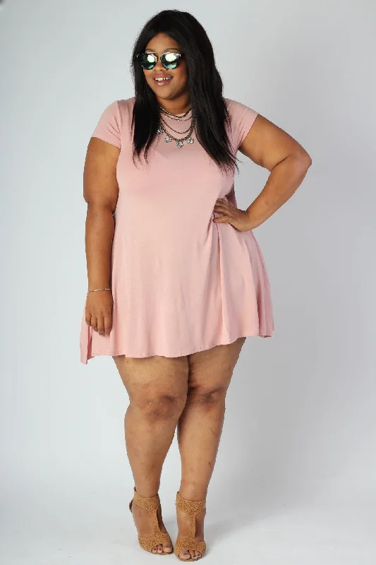 Summer Tunic Dress - Dusty Pink