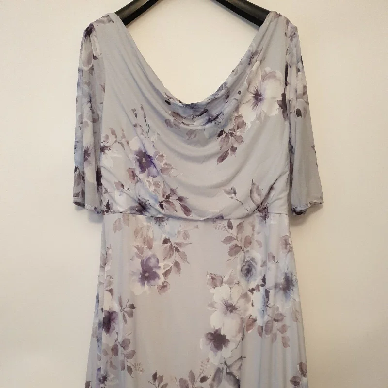 Yours London Grey Floral Print Dress Size 18 ****Ref V94