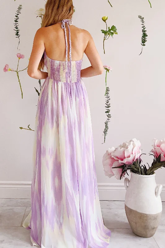 Amakassou | Lilac & Yellow Maxi Dress