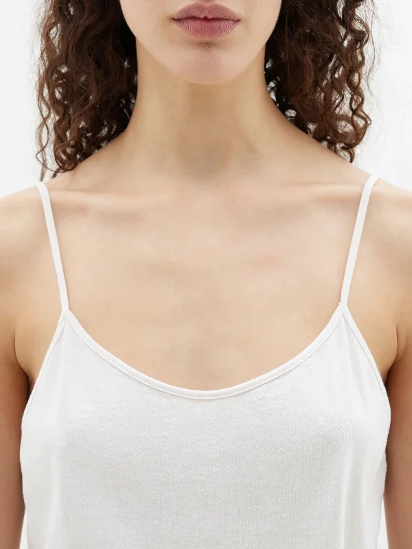 Bassike Fine Bind Strap Tank - White