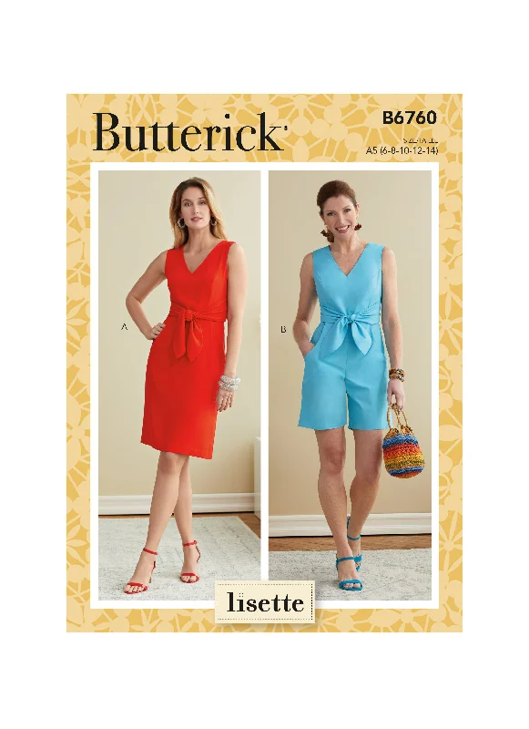 Butterick sewing pattern 6760 Misses' Dress and Playsuit