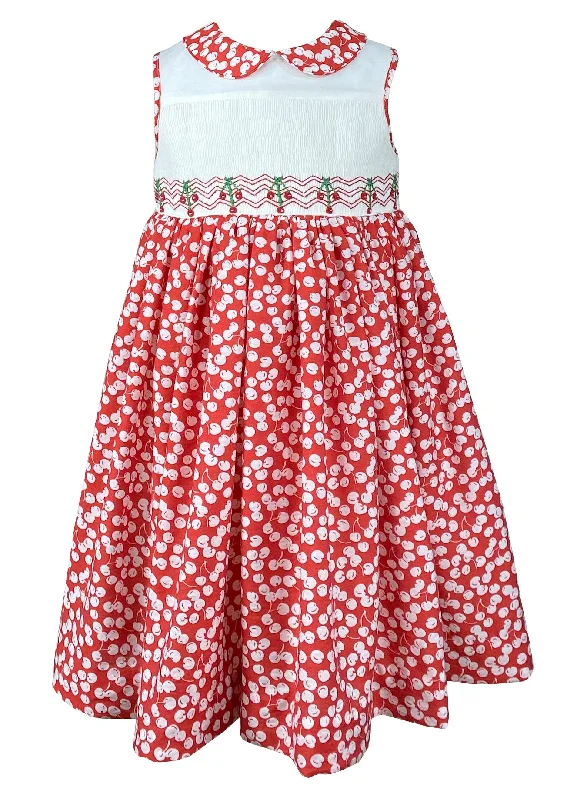 Cherry Chérie Red Cerise Sleeveless Smocked Dress