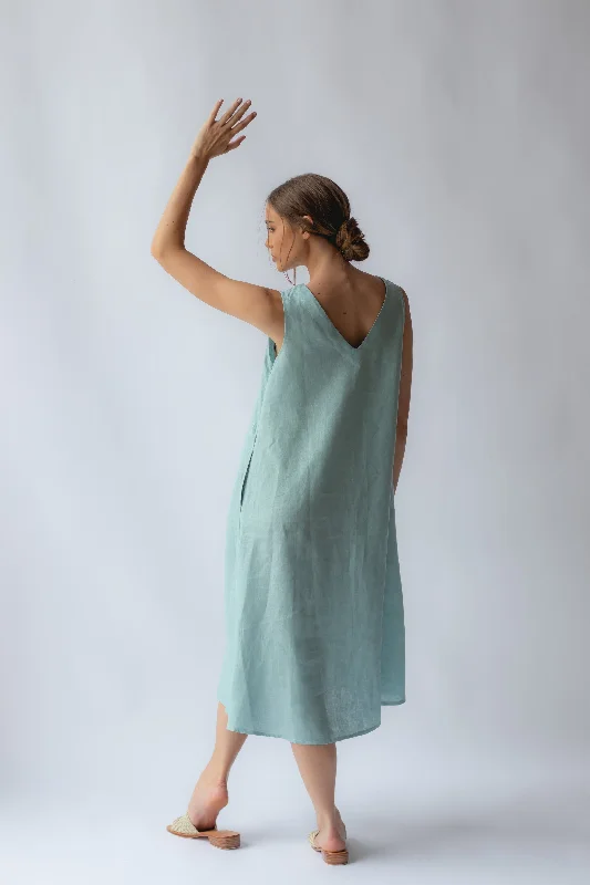 Cynthia Linen Dress Sea