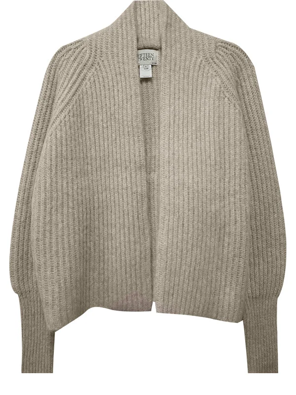 Fifteen Twenty Cely Cropped Cardigan in Bone