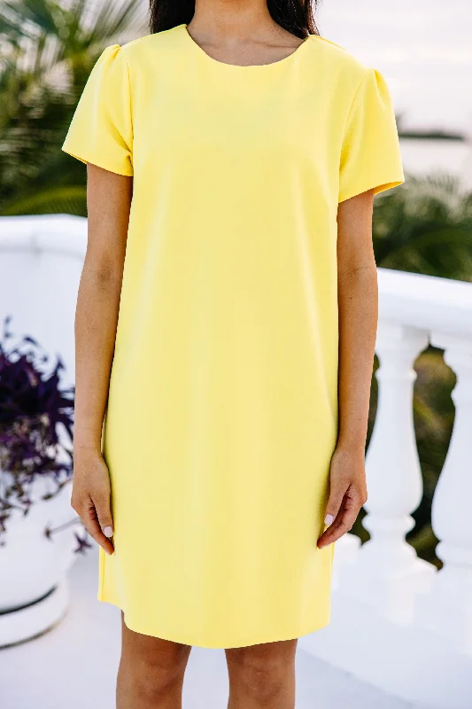 From The Heart Yellow Shift Dress