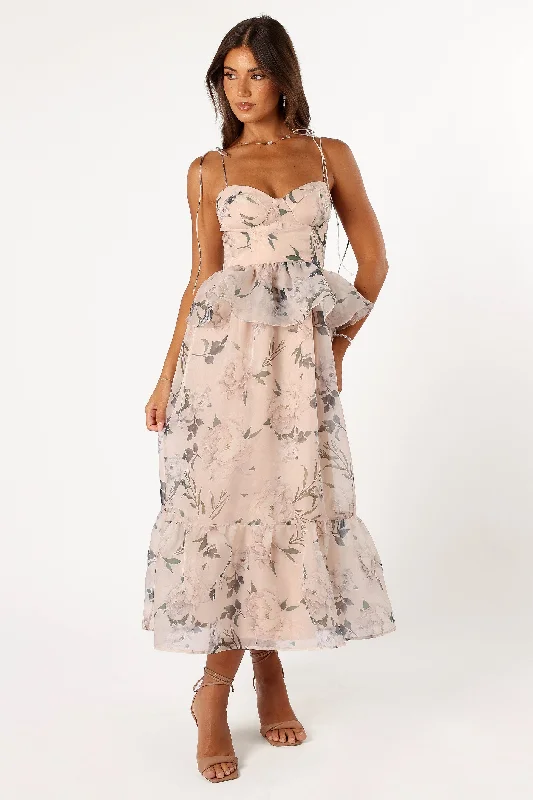 Kennie Midi Dress - Pink Floral