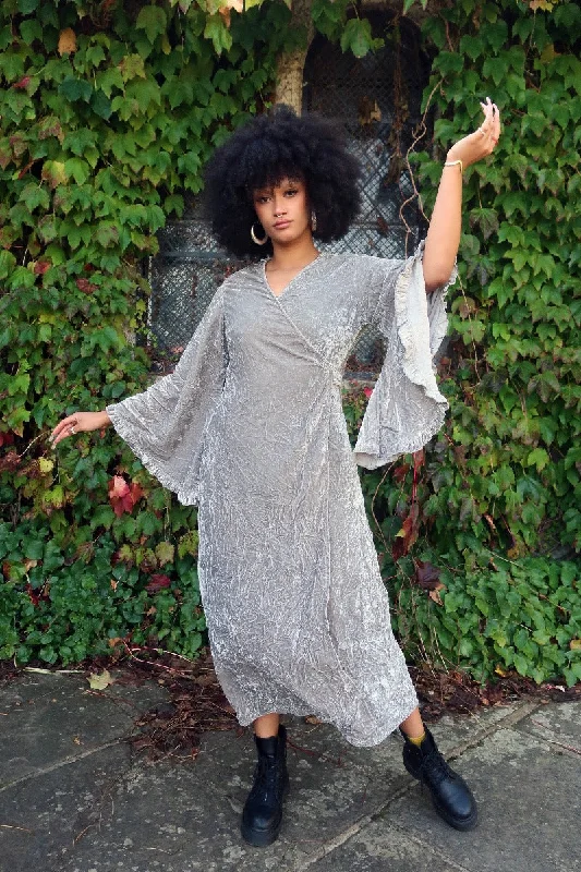 Khroma Venus Maxi Dress in Stardust Grey Velvet