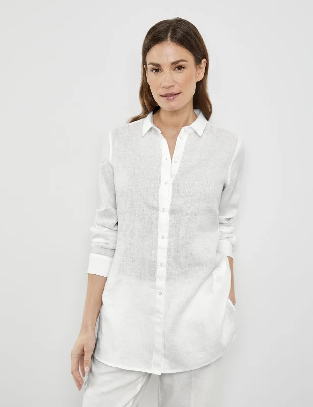 Linen Blouse with Side Slits