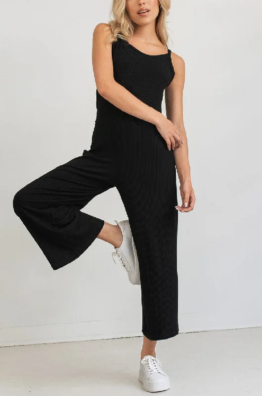 Linton Black | Ribbed Jumpsuit