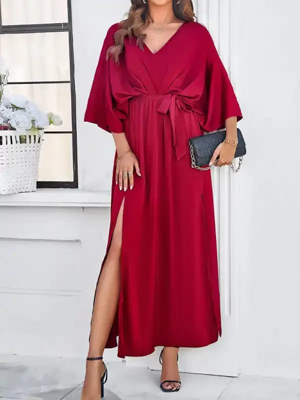 Women’s New Model Elegant V-neck Loose Dress