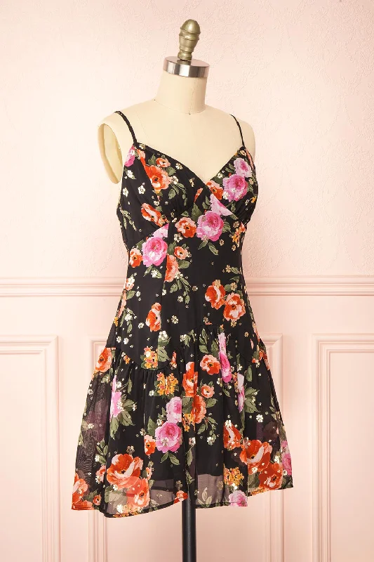 Naida | Short Chiffon Floral Dress