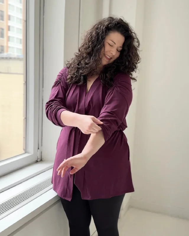 NOA wrap tunic in Eggplant