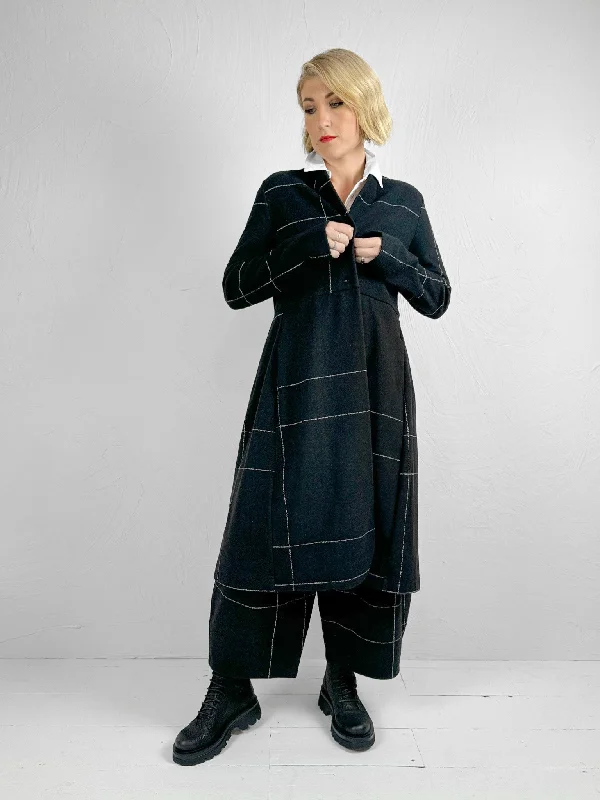 Checked Black Overcoat