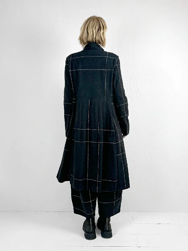 Checked Black Overcoat