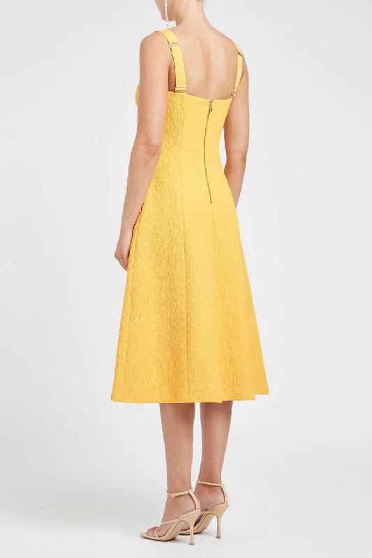 REBECCA VALLANCE Calla V-Wire Dress (Yellow) - RRP $699