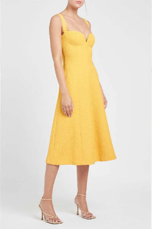 REBECCA VALLANCE Calla V-Wire Dress (Yellow) - RRP $699