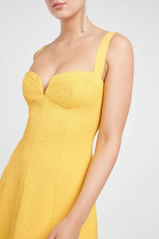 REBECCA VALLANCE Calla V-Wire Dress (Yellow) - RRP $699