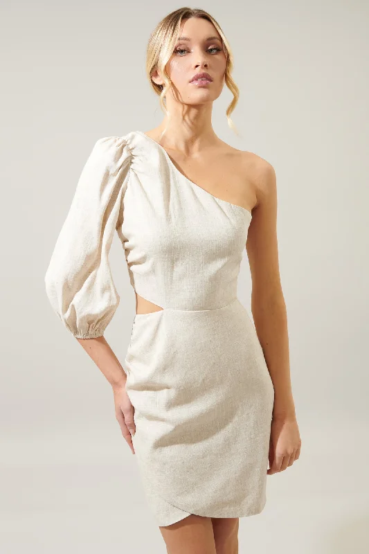 Saint Tropez Hana Cut Out Linen Mini Dress