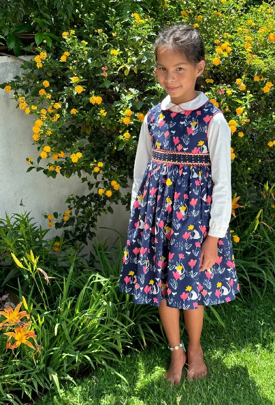 Tulips, Cats and Chicks Pinafore Dress and Shirt