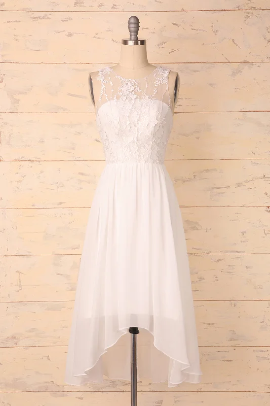 White Appliques Dress