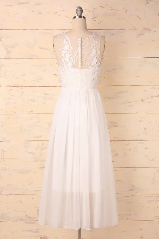 White Appliques Dress