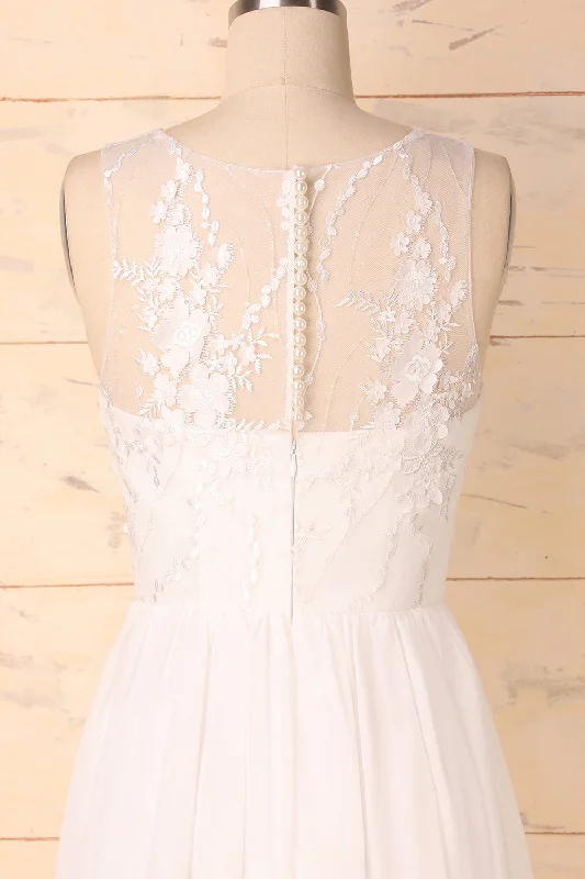 White Appliques Dress