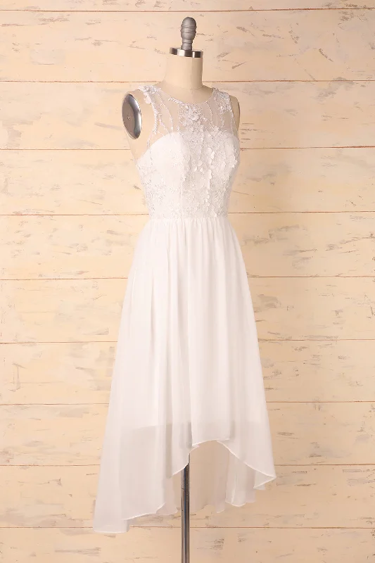 White Appliques Dress