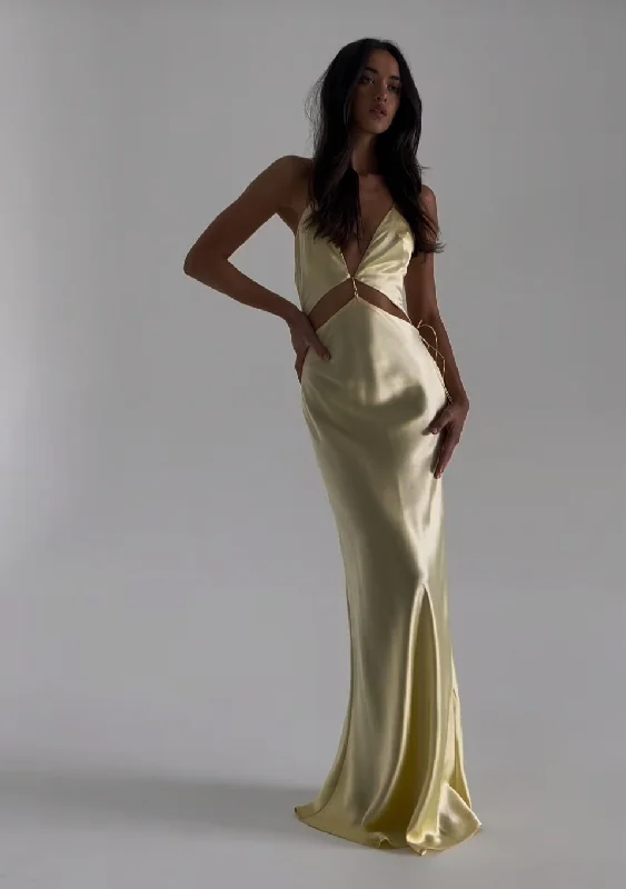 Hire NATALIE ROLT Iris Gown in Lemon