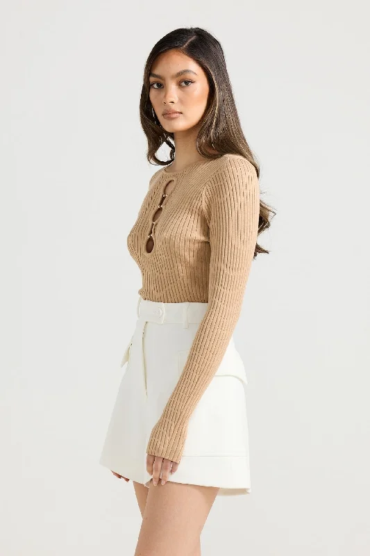 June Knit Top - Camel