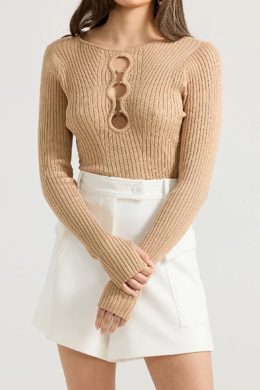 June Knit Top - Camel