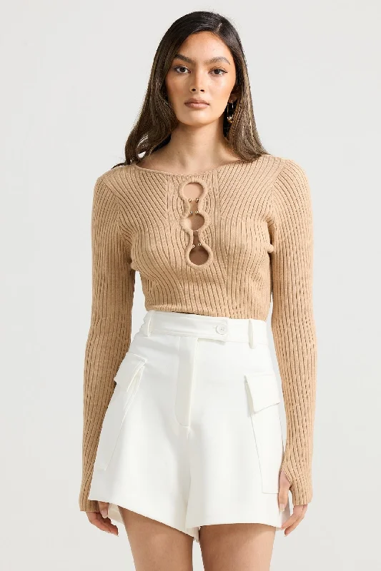 June Knit Top - Camel