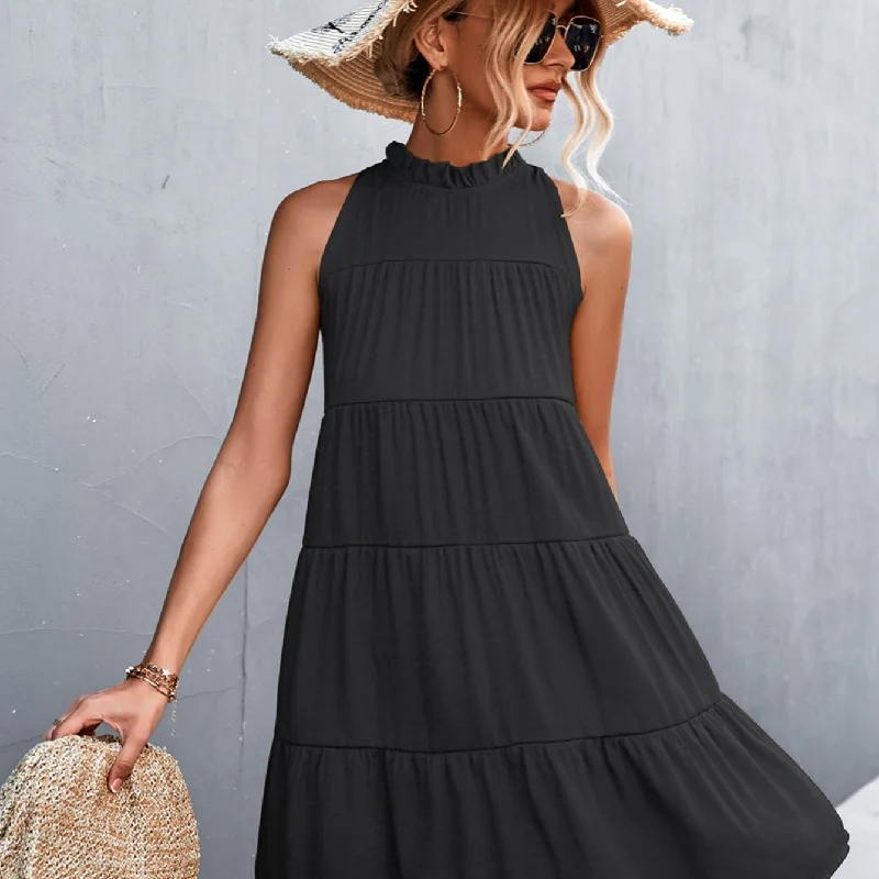 Women's Dresses Sleeveless Halter Loose A-Line Dress