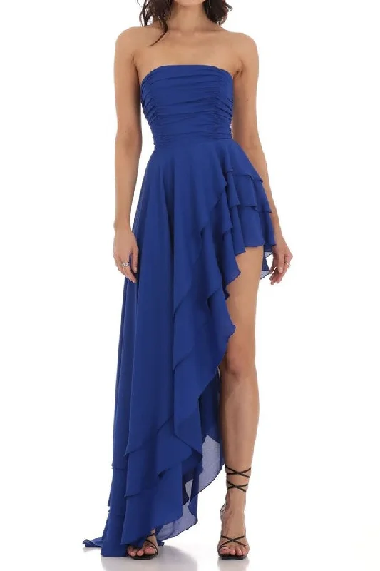 Empire Strapless Tiered Prom Dress With Side Slit Stylish unclassified dresses